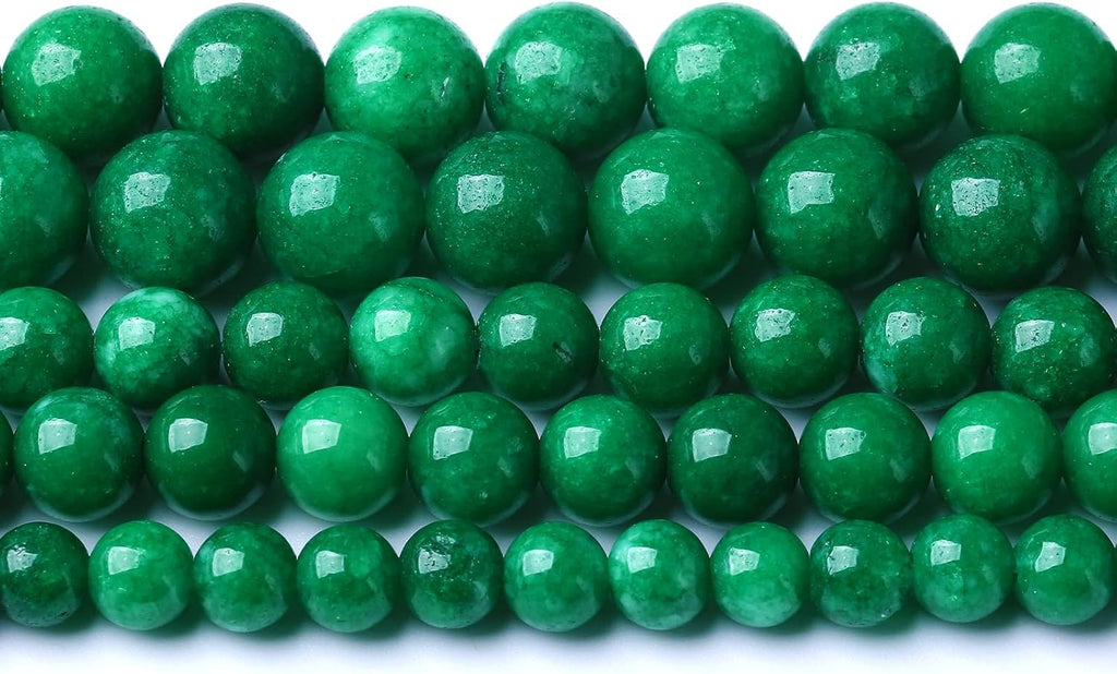 120PCS 6MM Natural Stone Green Cloudy Jade Spacer Loose Beads for Jewelry Making DIY Bracelet Necklace