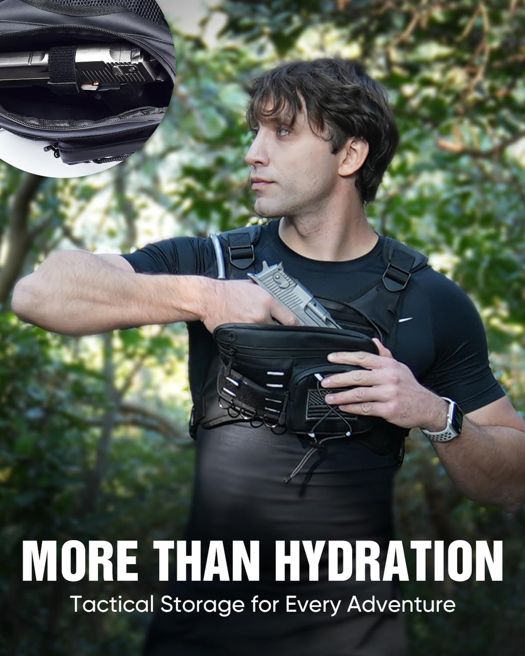 Zelvot Running Vest with 2L Water Bladder, Hydration Backpack, U.S. Design Patent, Lightweight Hydration Pack with Gear Holder, Reflective Chest Pack for Men Women