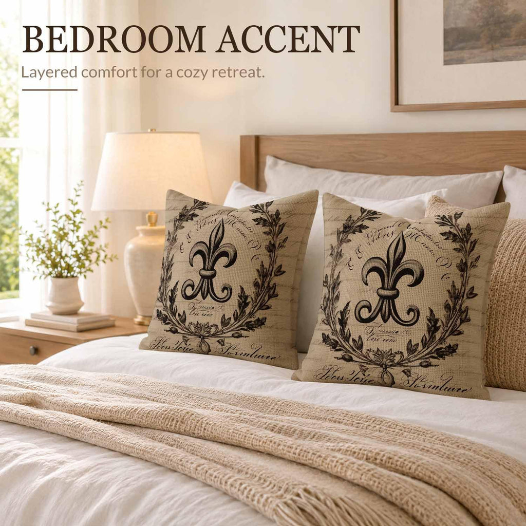 Anchor Throw Pillow Covers Set of 2 Vintage Logo with Leaves Throw Pillow Covers Couch Square Pillowcases Cushion for Living Room Bedroom Sofa 18x18 Inch