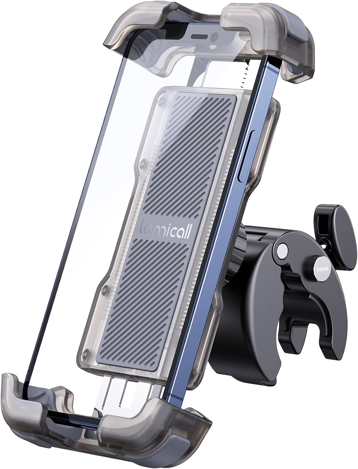Lamicall Motorcycle Bike Phone Holder with Upgrade Quick Install Bar Clip