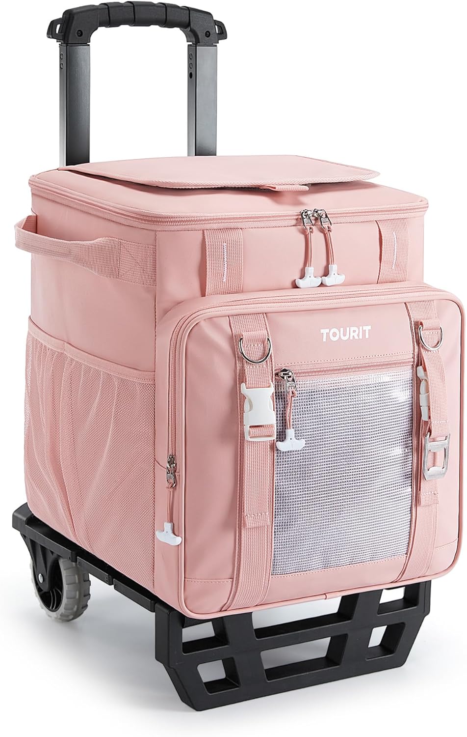 TOURIT Collapsible Rolling Cooler with Wheels, 12H Insulated & Waterproof