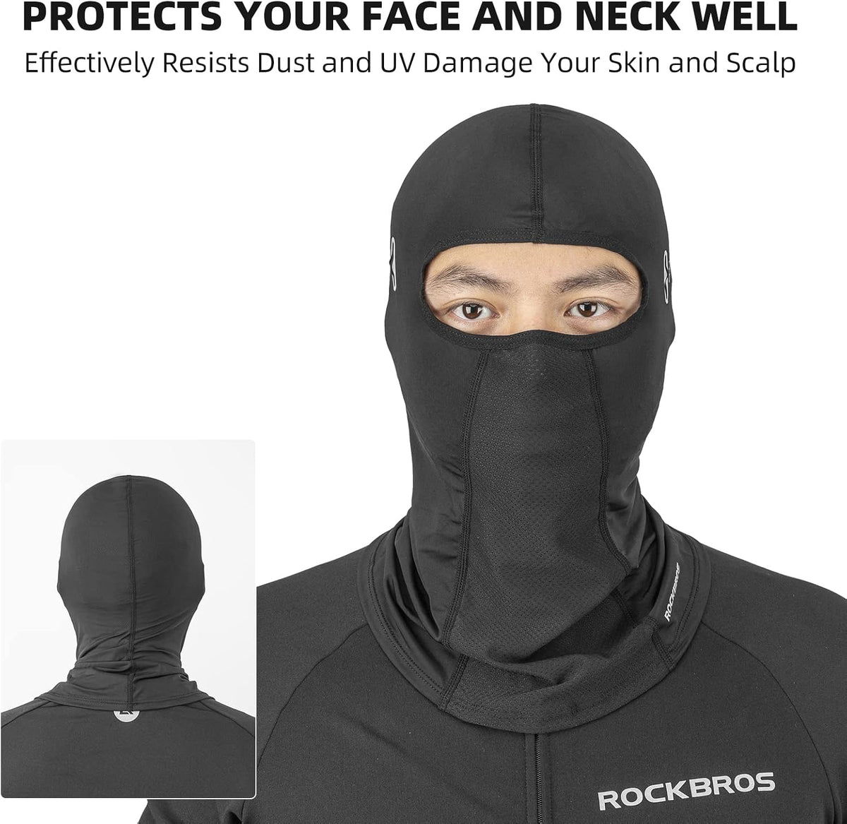 ROCKBROS Summer Balaclava Face Mask Cooling Neck Gaiter Breathable Face