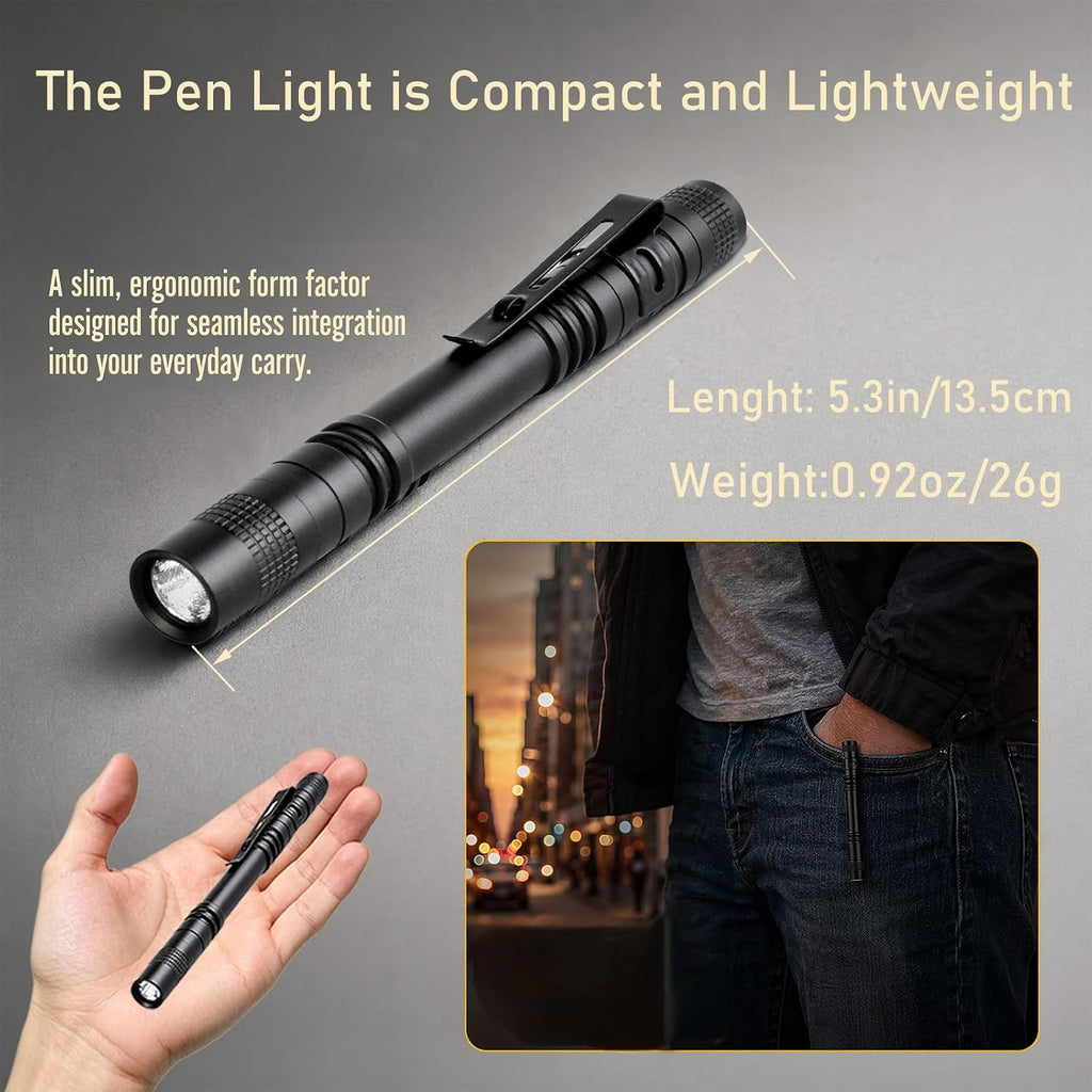Led Pen Light with Clip for Everyday Use & Emergency Tool (5PCS)