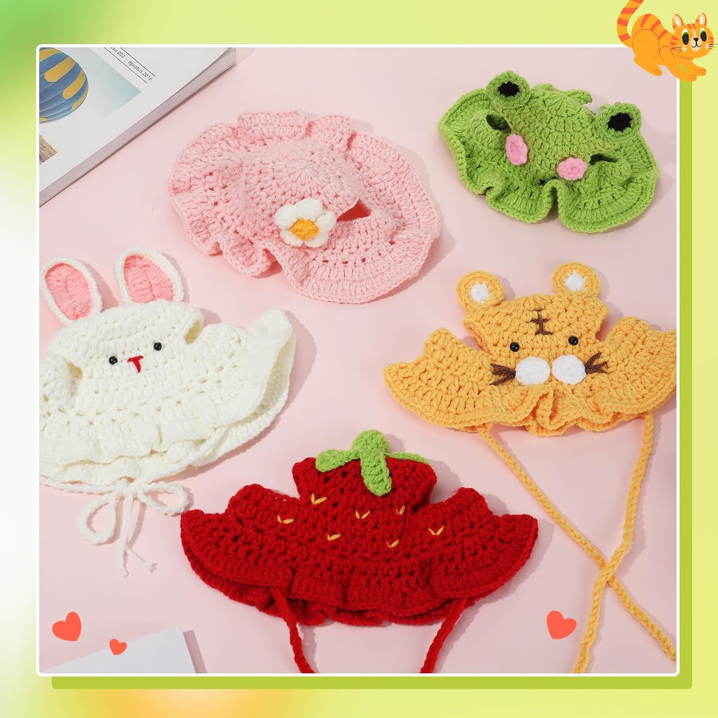 5 Pack Cute Knitted Cat Hats Dog Hats