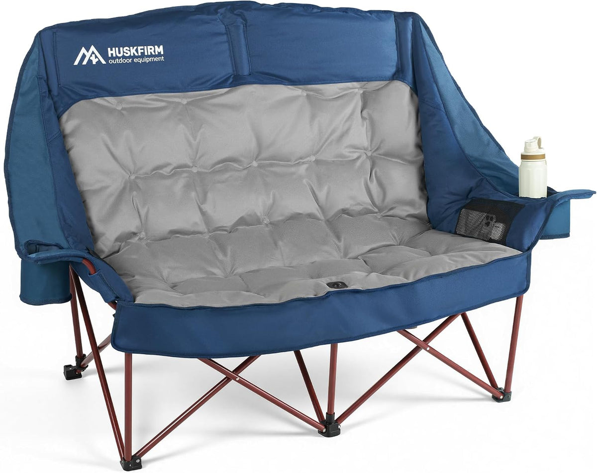 Huskfirm High Back Double Camping Chair 2 Person Camping Chair Brown