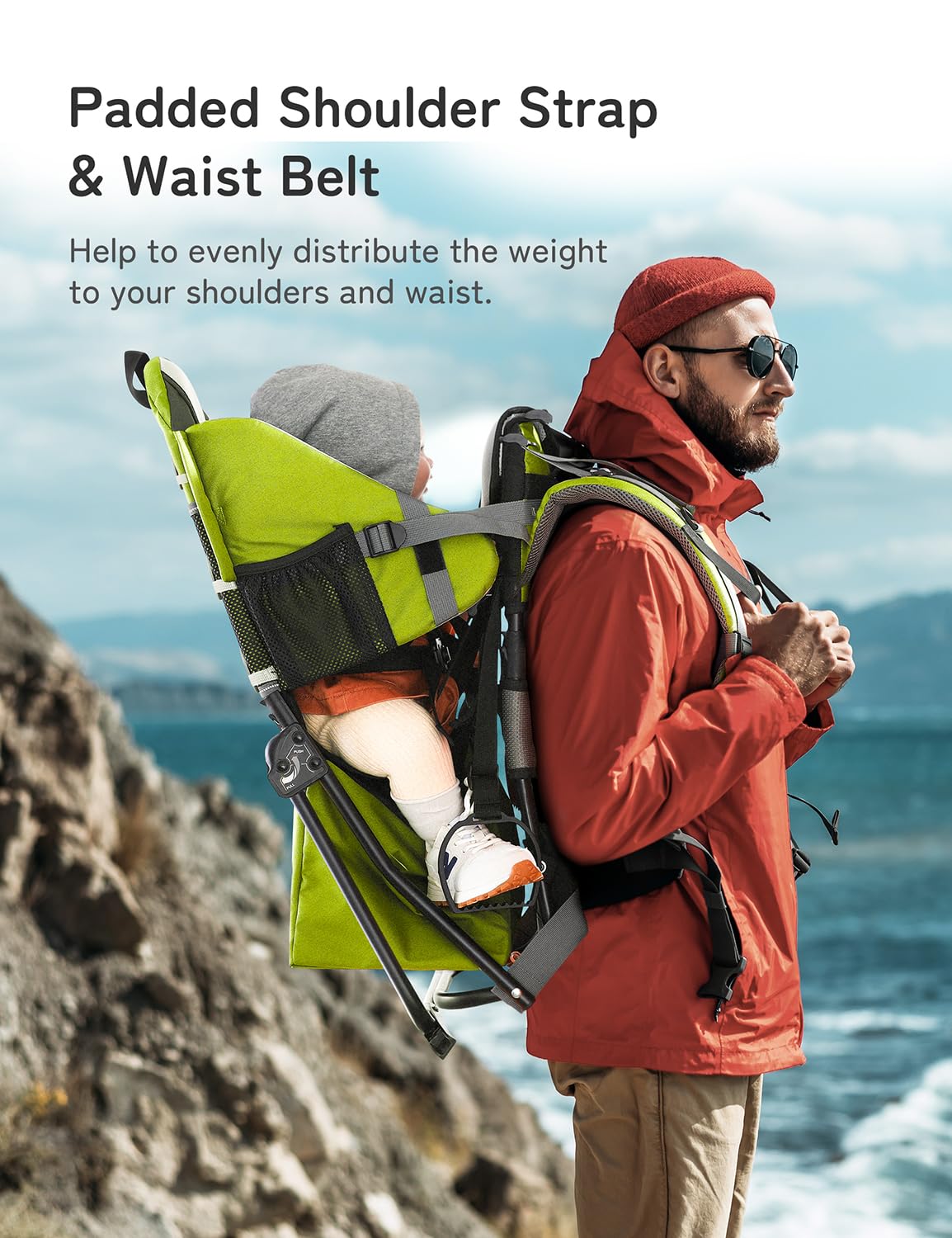 besrey Toddler Hiking Backpack Carrier-Adjustable Padded Shoulder Straps