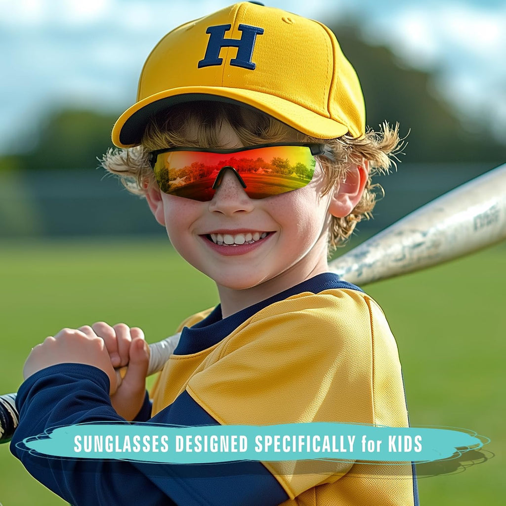 Kids Sunglasses Polarized Baseball Glasses for Boys Girls 3-12