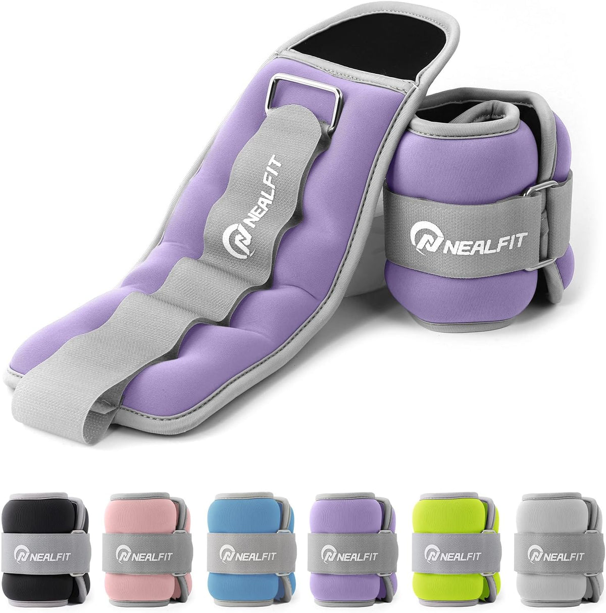 NEALFIT Ankle Weights 1/2/3/4/6/10 LBS for Men Women Kids, Leg Arm Wrist Weights with Adjustable Strap for Running, Aerobics, Strength Training, Physical Therapy, Fitness