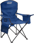 Coleman Portable Camping Chair with 4-Can Cooler, Cushioned Seat & Back with Side Pockets & Cup Holder, Carry Bag Included, Great for Camping, Tailgating, Firepits, Patio, & More