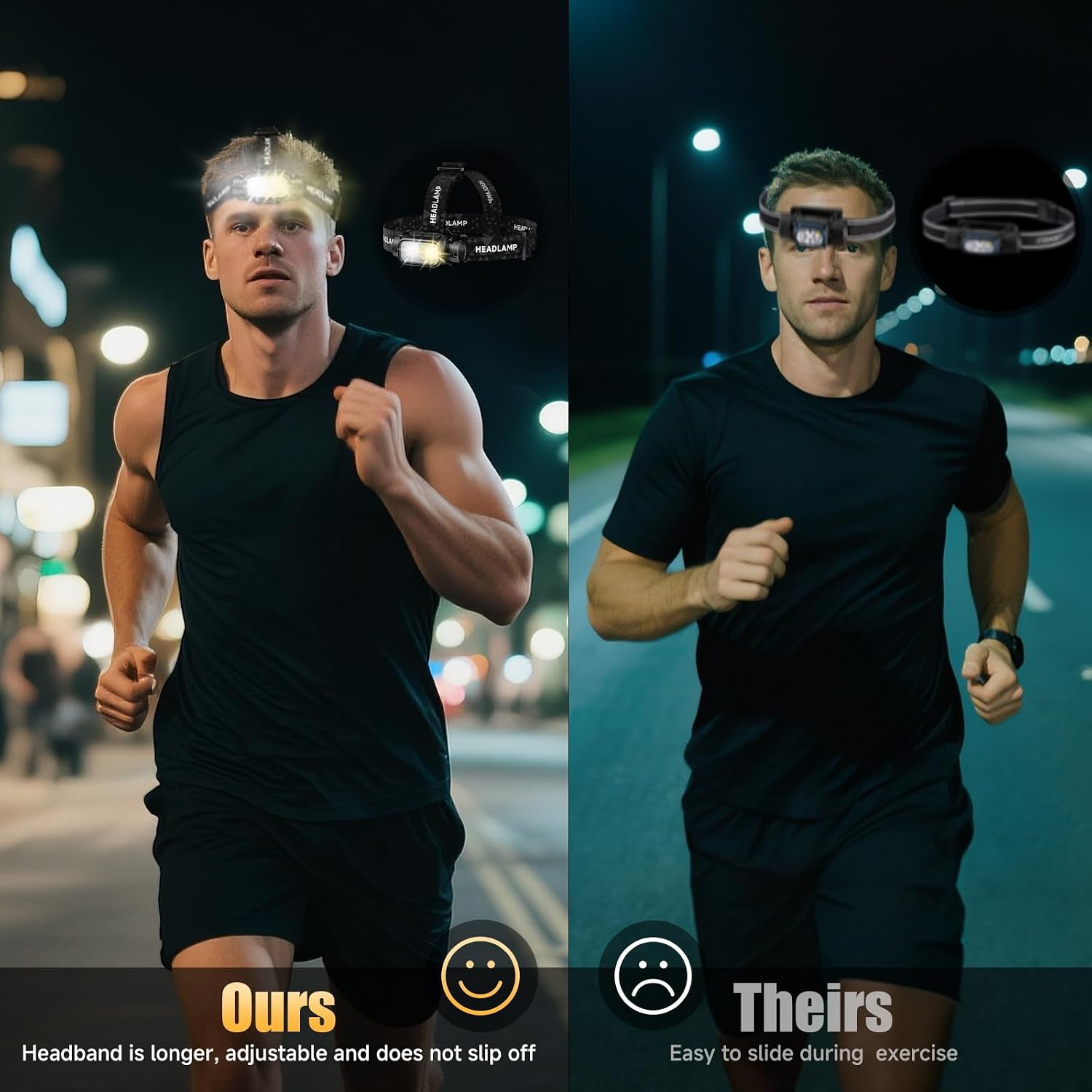 ATDOALL Rechargeable LED Headlamp, 6 Pack Lightweight Head Lamps for Hiking