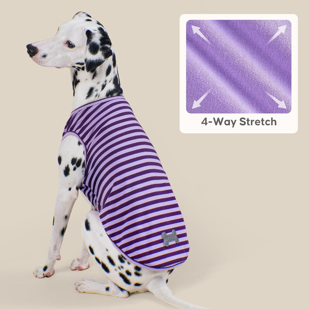 KYEESE 2Pack Cotton Dog Shirt for Small Dogs Soft Striped Tank Top