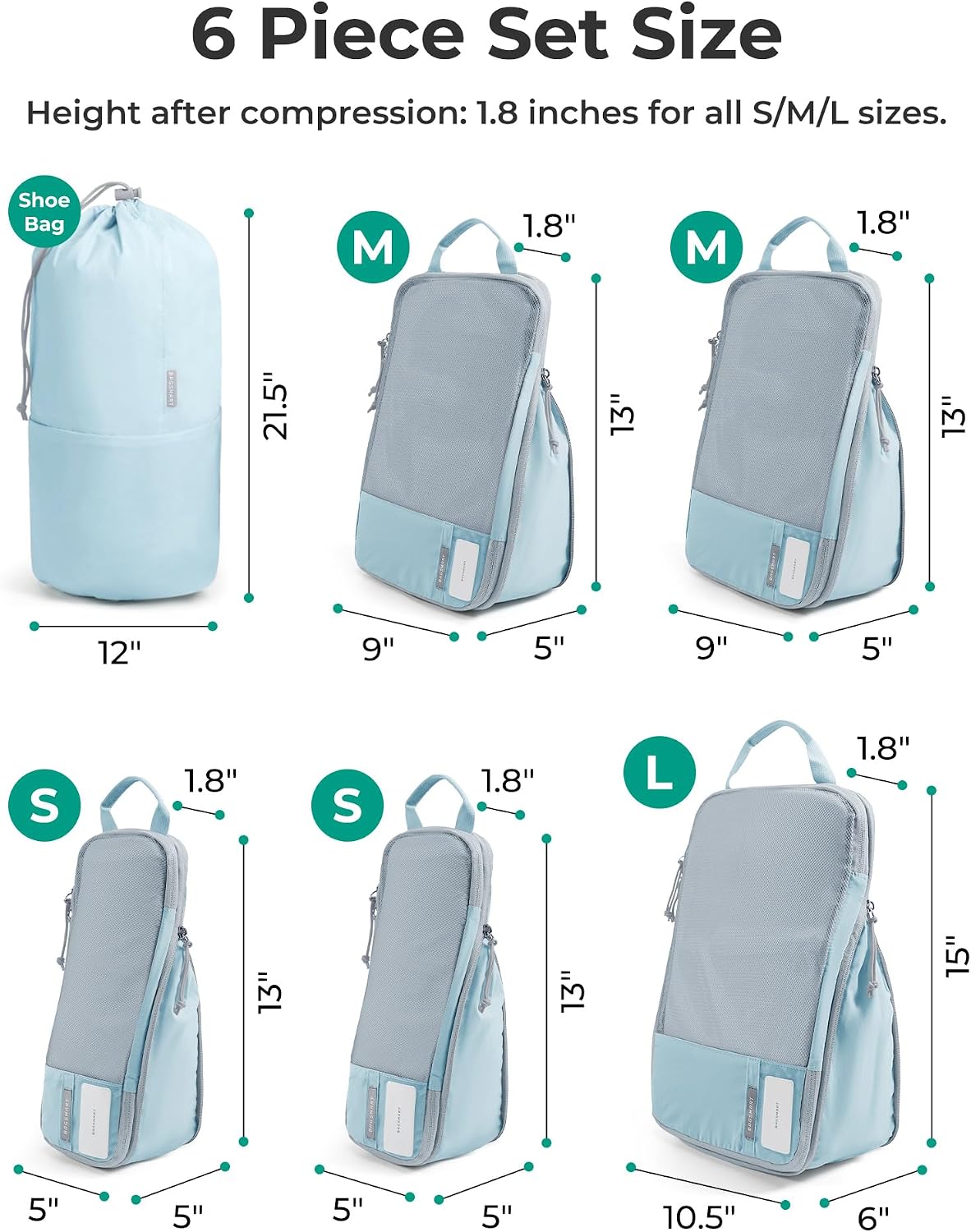 BAGSMART Compression Packing Cubes for Travel Essentials