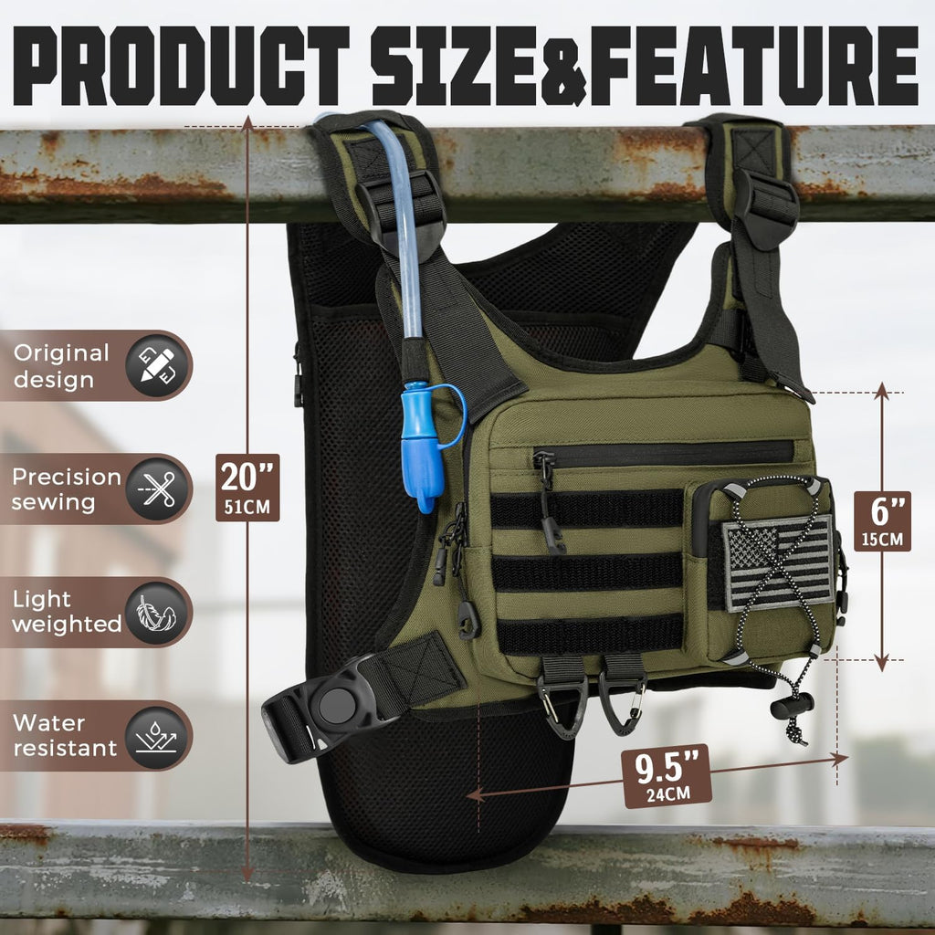 Hydration Vest with 2L Water Bladder for Men and Women,Lightweight Adjustable Hydration Backpack,Hiking Backpack with Water Bladder for Climbing Cycling Hiking