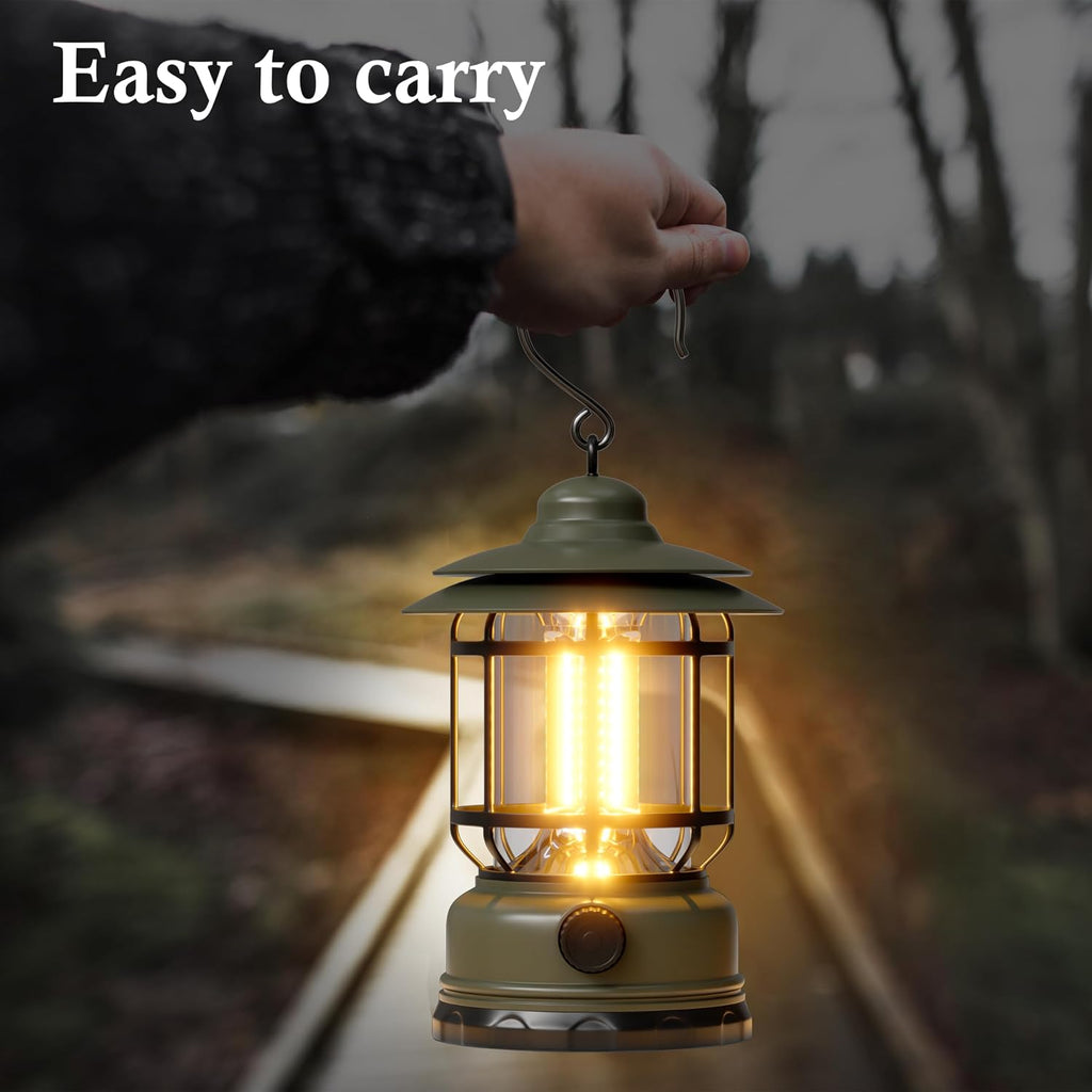 Camping Lanterns Battery Powered Rechargeable Lights,3 Pack Green