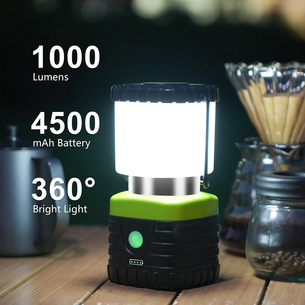 Jarxin 3PCS White LED Camping Lantern Rechargeable for Power Outages(Black)