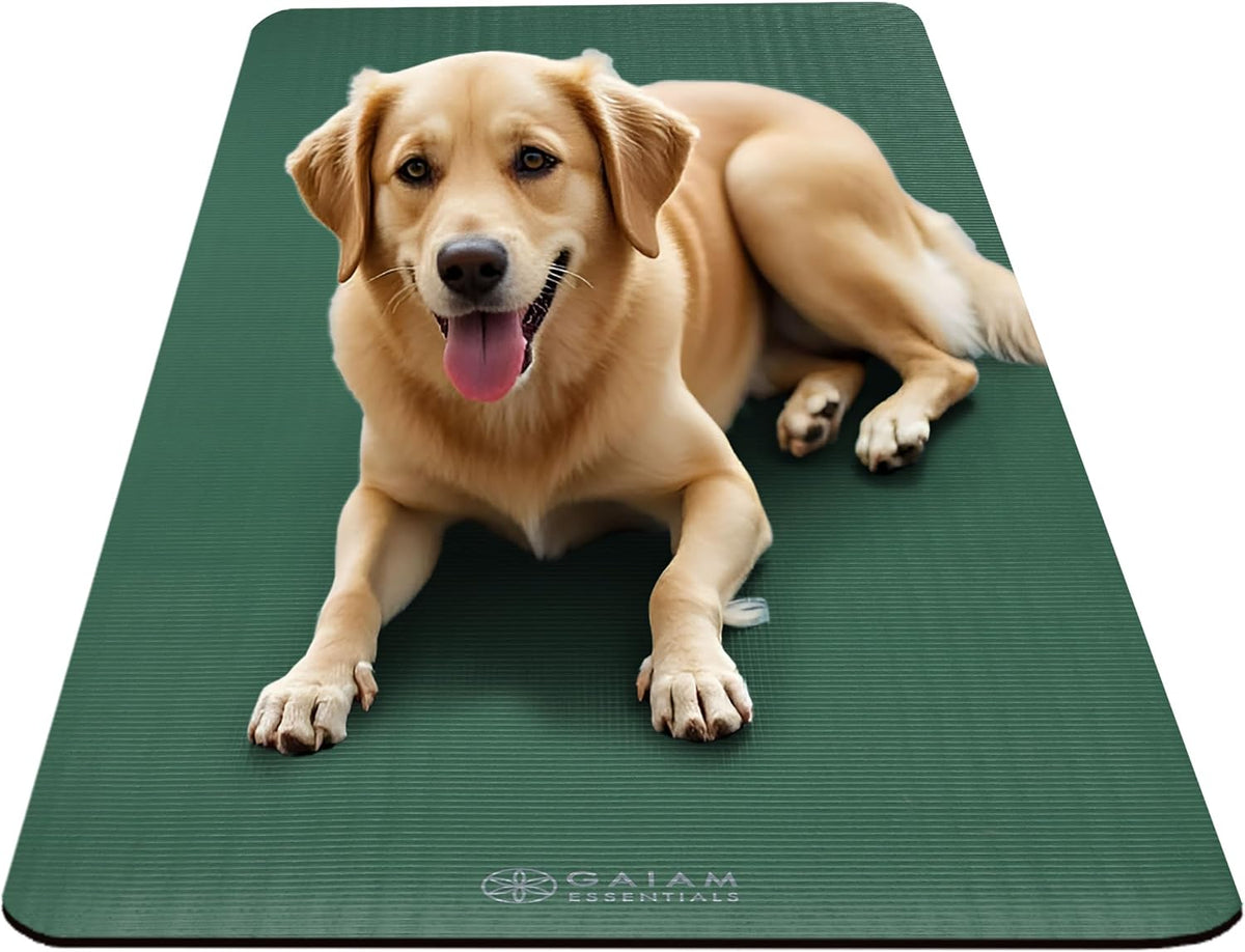 Gaiam Thick Yoga Mat, Exercise & Fitness Mat with Easy-Cinch Carrying Strap