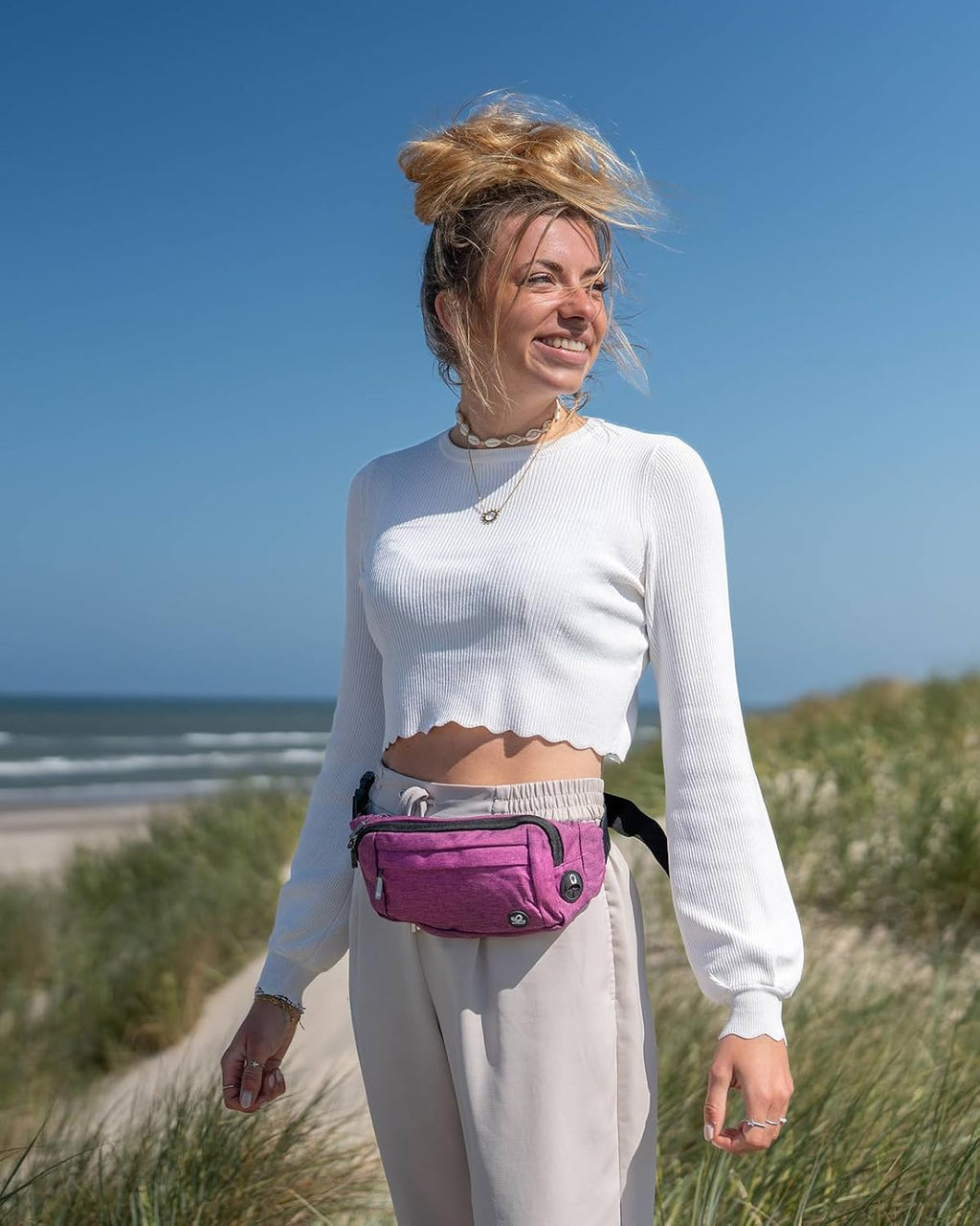 WATERFLY Small Fanny Pack Crossbody Lightweight Waist Bag for Woman Man