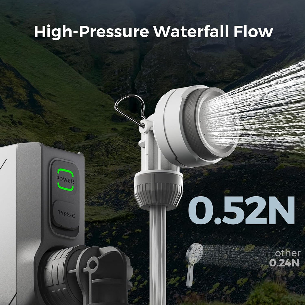 FLEXTAILGEAR Tiny Shower Portable Shower for Camping, Rechargeable Camping Outdoor Shower, Portable Shower Pump for Hiking, Waterproof Outdoor Camp Pump, Car wash, Pet Cleaning, Beach Vacations