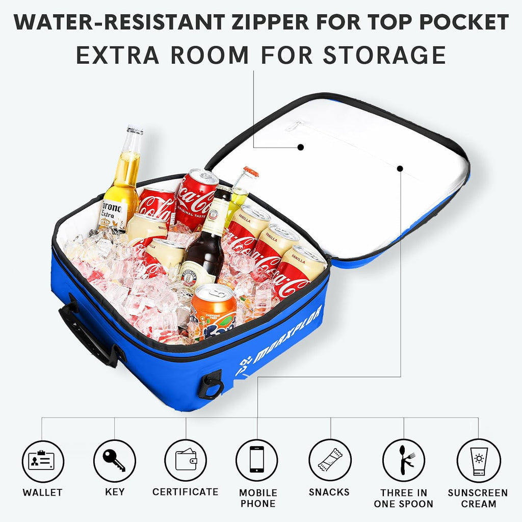 MORXPLOR Waterproof PVC Paddleboard Cooler Deck Bag - 12 Can Soft Insulated Cooler for Paddleboarding, Camping, Kayaking