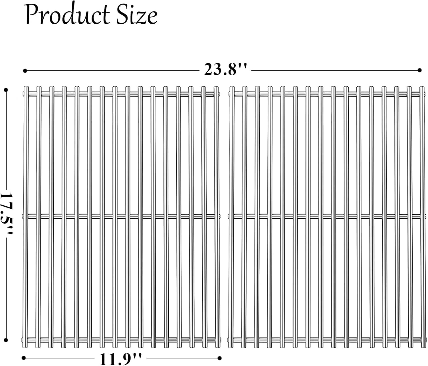 Orgneas 17.5'' SUS304 Grill Grates for Gas Grills Weber Spirit 300 Series