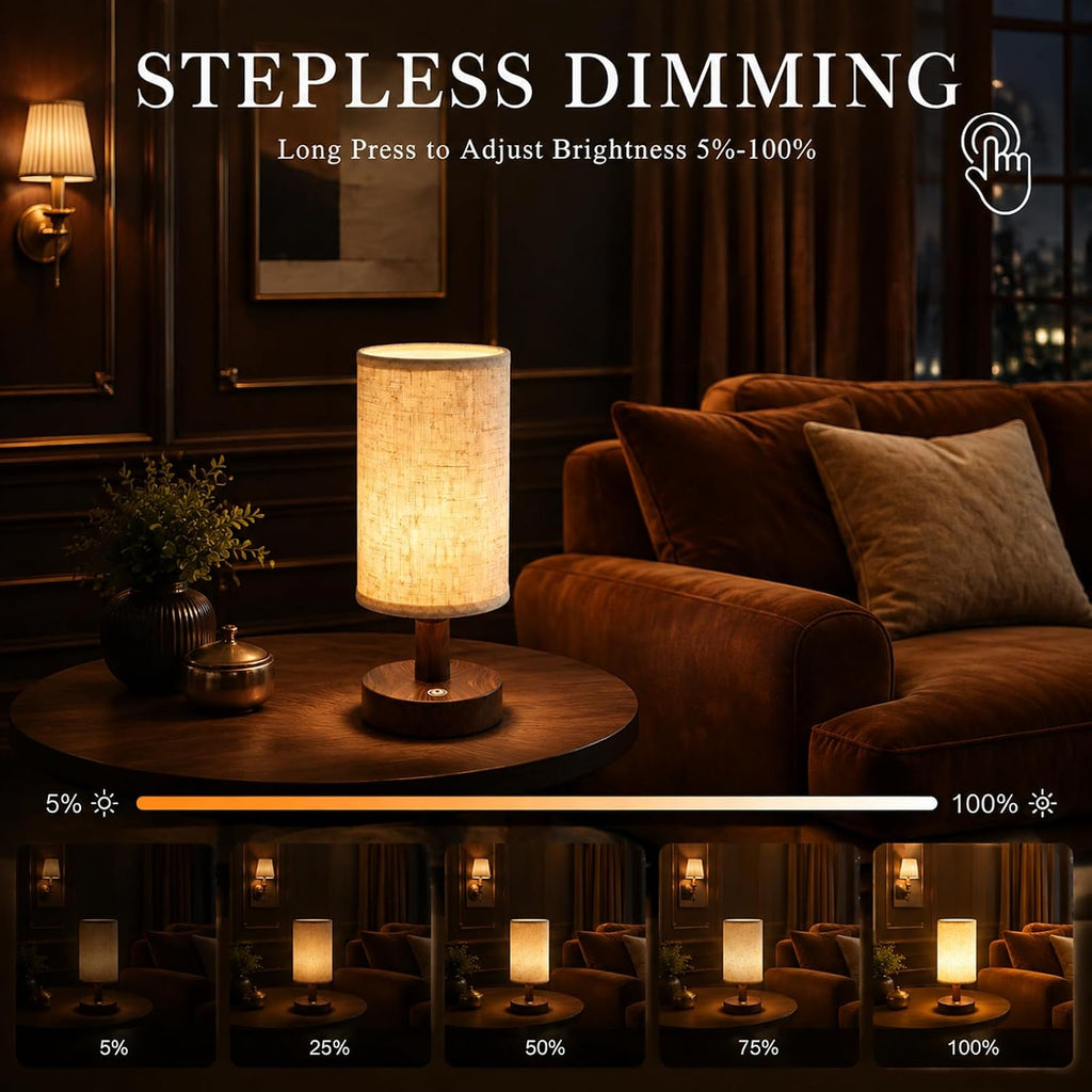 Mini Cordless Bedside Lamp, Touch Rechargeable LED Night Light