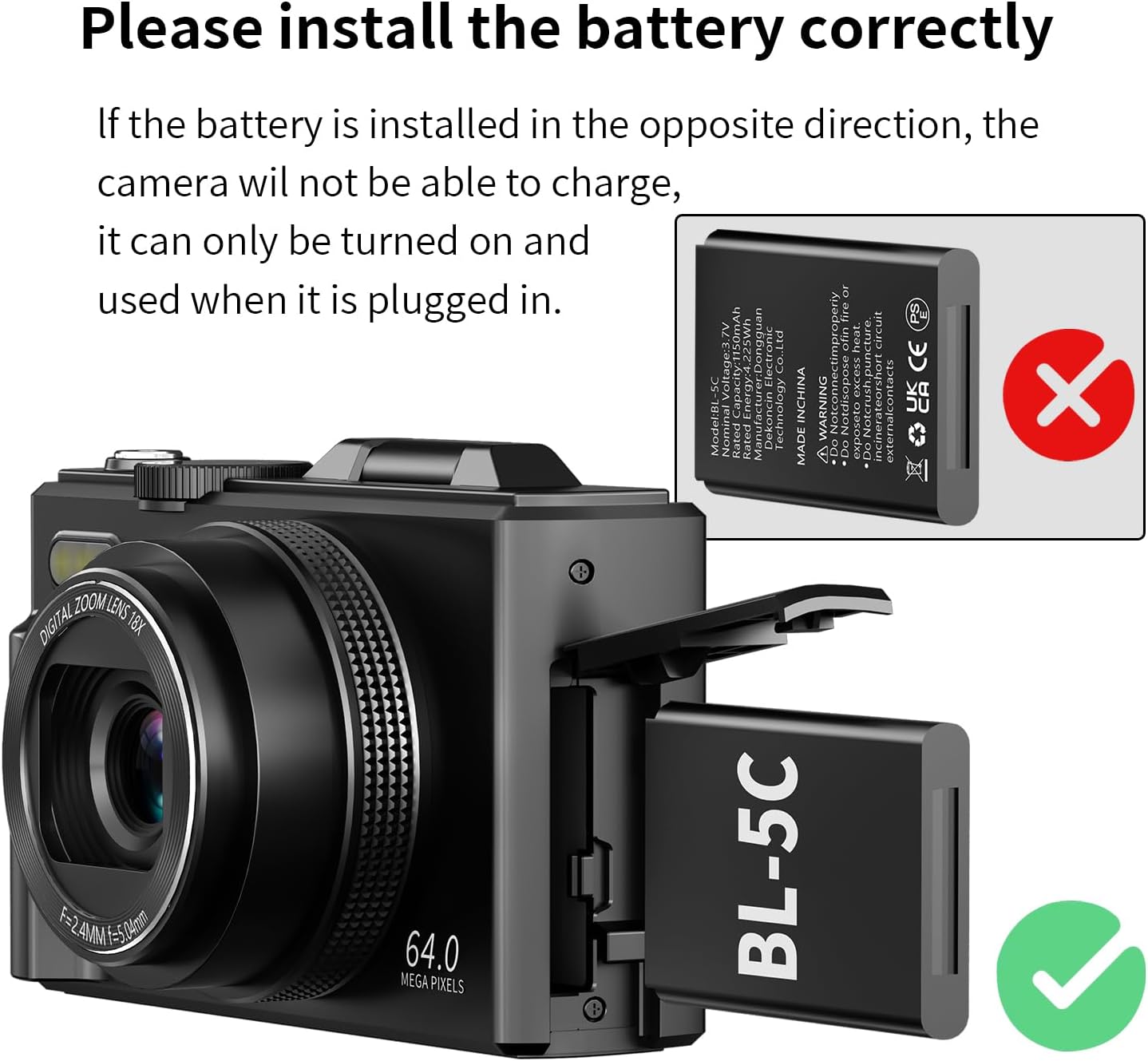 VJIANGER 4K Digital Camera, Vlogging Camera with 180° Flip Screen