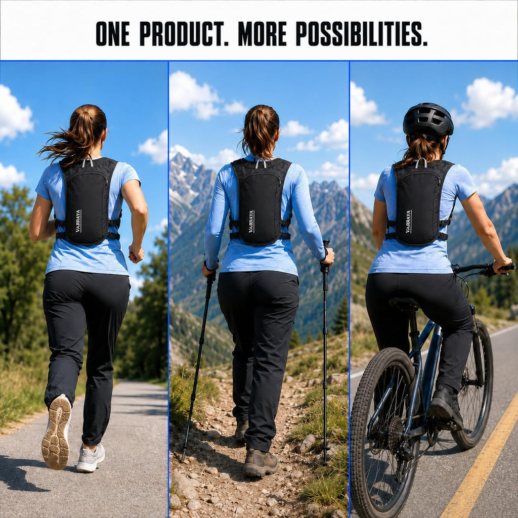 Hydration Running Backpack Vest with 1.5L Water Bladder & 2 Soft Flasks
