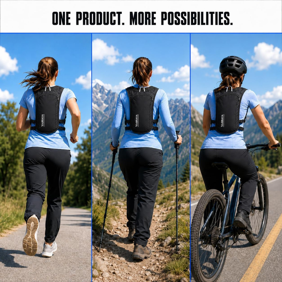 Hydration Running Backpack Vest with 1.5L Water Bladder & 2 Soft Flasks