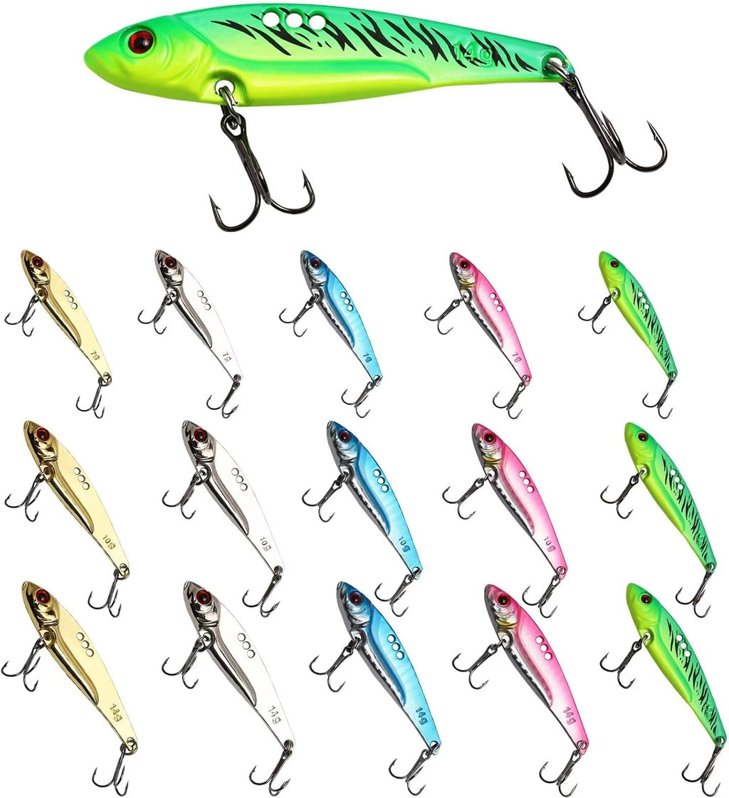 Dovesun Blade Bait Fishing Lures Swimbait Fishing Spoons 15pcs