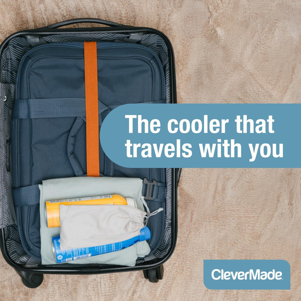 CleverMade 50 Can Pacifica Collapsible Cooler, Ocean/Cognac