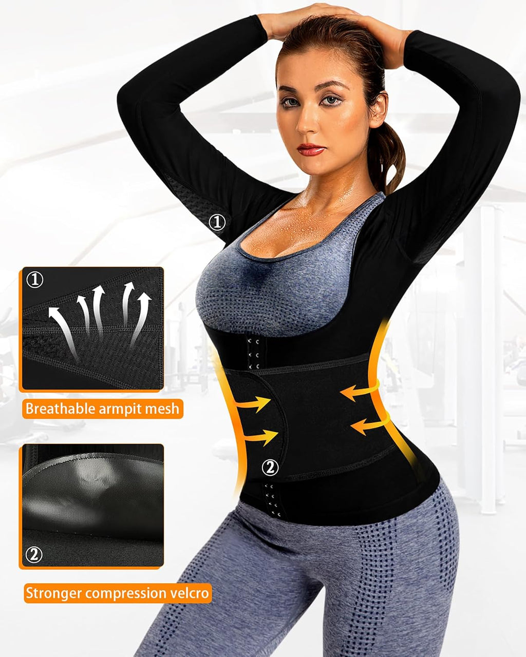 Sauna Suit for Women Sweat Shirt Heat Trapping Tank Top Workout