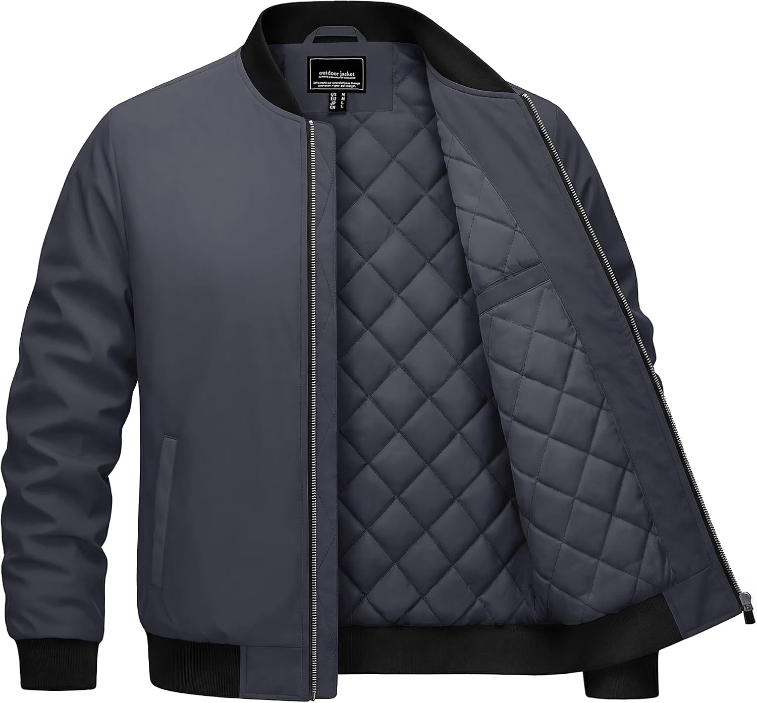 Cotrasen Men's Bomber Jacket Fall Winter Windbreaker Warm Quilted Coats