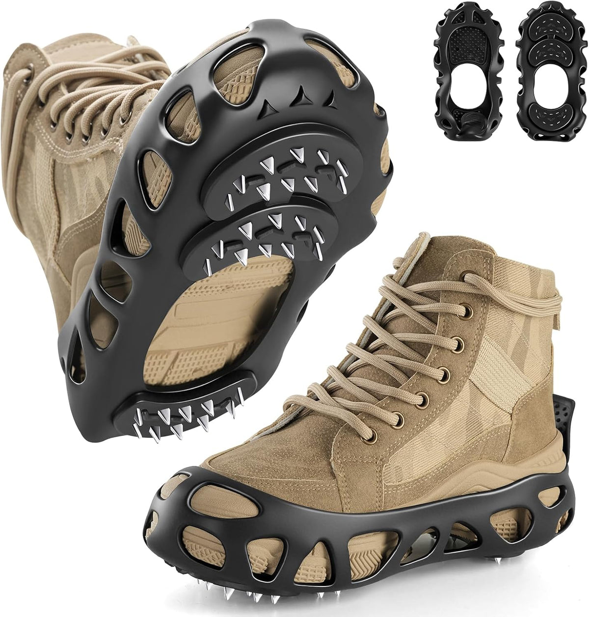 Ice Cleats for Shoes and Boots with 30 Spikes Anti Slip Snow Crampons