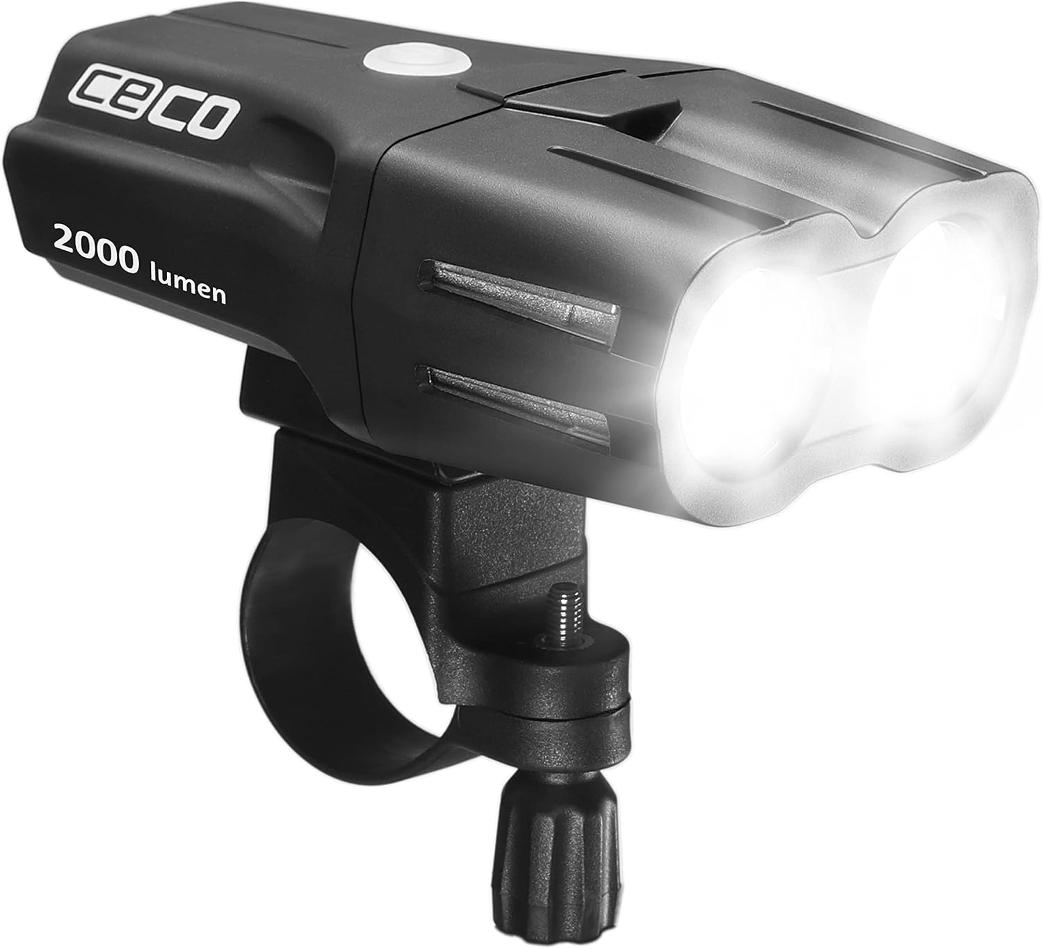 CECO USA 2000 Lumens Super Bright Bike Light Front, IP67 Waterproof, FL-1 Impact Resistant, USB Rechargeable, Battery Life, Great for Commuter Road Cyclist e-Bike Mountain Bikers, Dual Beam