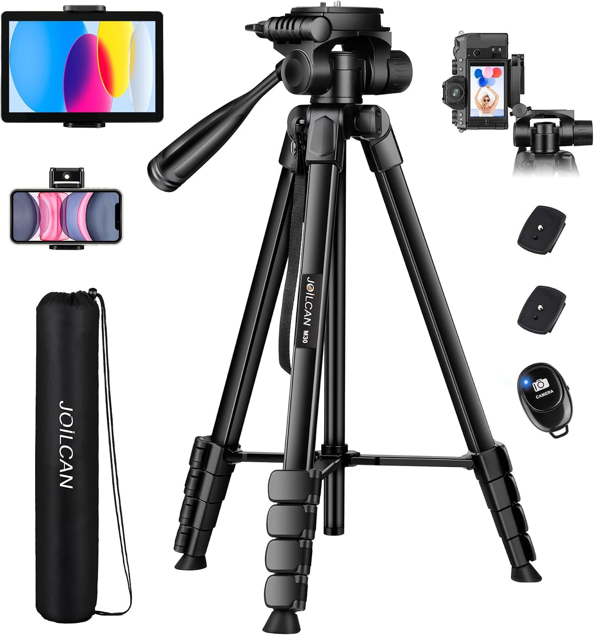 JOILCAN Camera Tripod, 68" Tablet Tripod Stand for Phone Camera