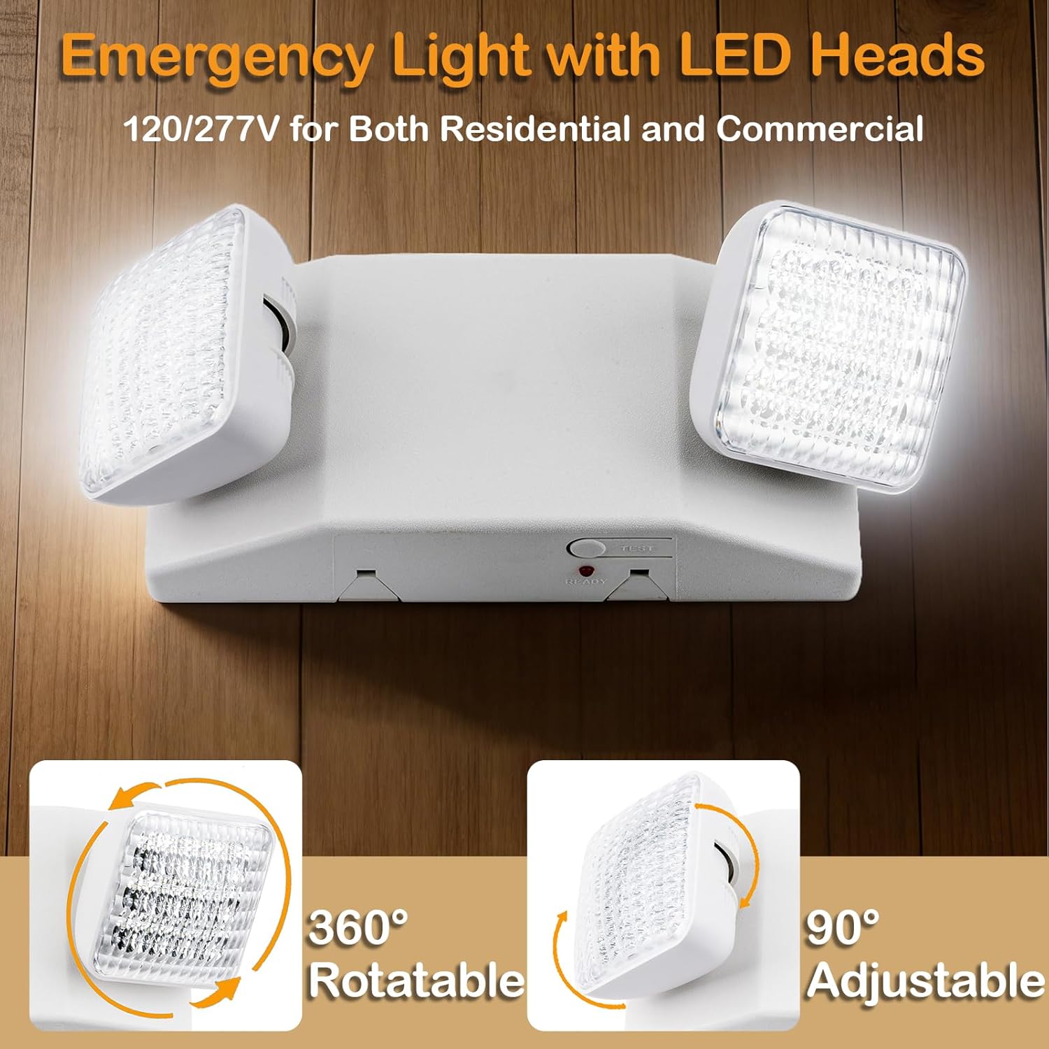 LIT-PaTH LED Emergency Light for Business, Battery Backup, 6 Pack