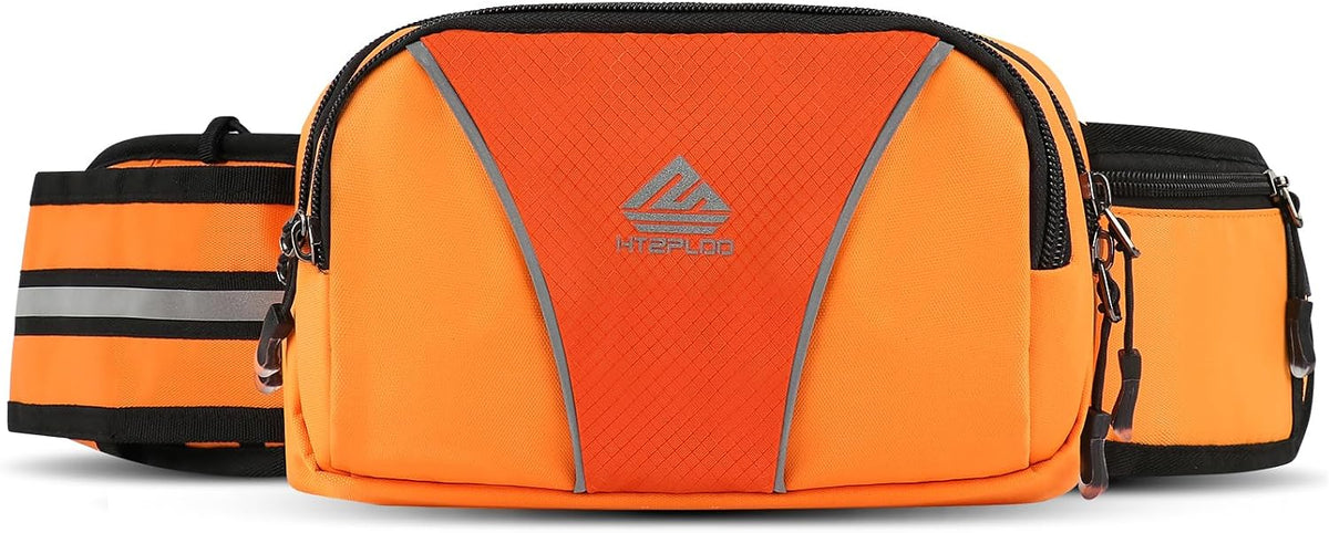 Fanny Pack for Men Women Waist Bag with Water Bottle Holder for Hiking, Travel,Dog Walking, Workout (Orange)