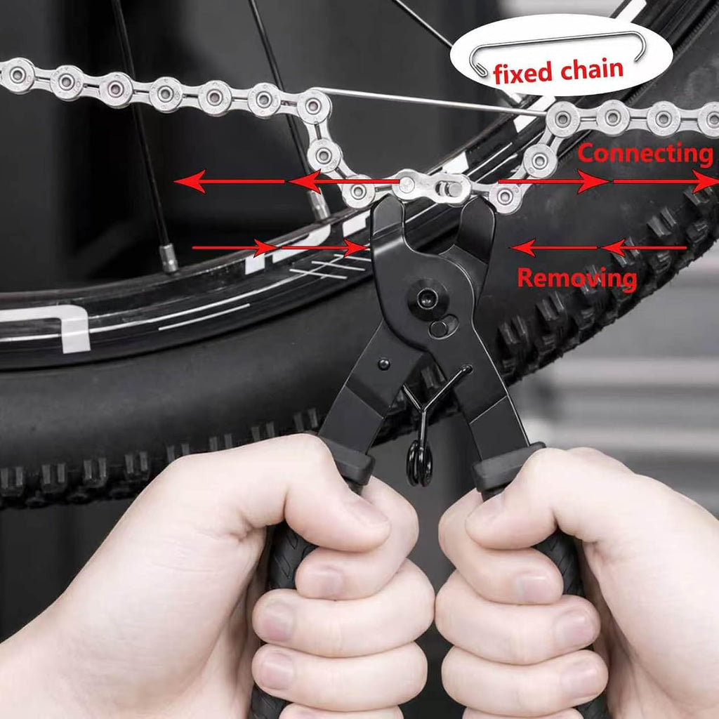 Bike Chain Tool Kit,6/7/8 Speed Bicycle Chain Repair Set,Bike Chain Breaker Tool With Hook,Chain Link Plier,6 Pairs Quick Release Chain Buckle For Road Mountain Racing Cycling Bikes（6/7/8 speed））