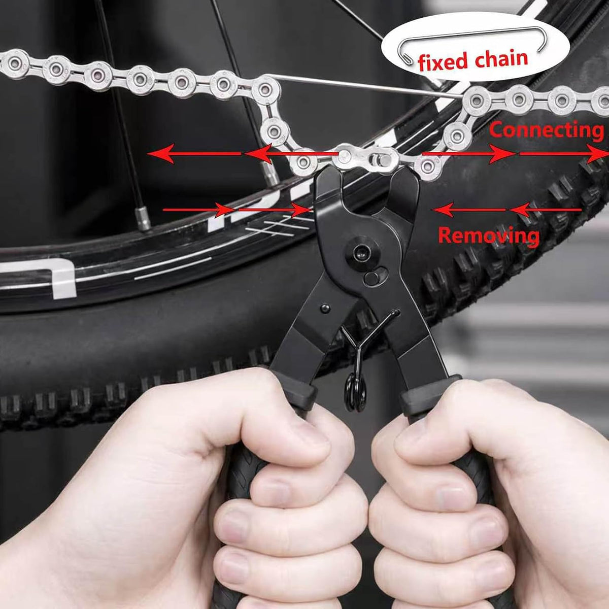 Bike Chain Tool Kit,6/7/8 Speed Bicycle Chain Repair Set,Bike Chain Breaker Tool With Hook,Chain Link Plier,6 Pairs Quick Release Chain Buckle For Road Mountain Racing Cycling Bikes（6/7/8 speed））