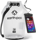 Earth Pak Waterproof Dry Bag - Roll Top Waterproof Backpack Sack Keeps Gear Dry for Kayak with Waterproof Phone Case