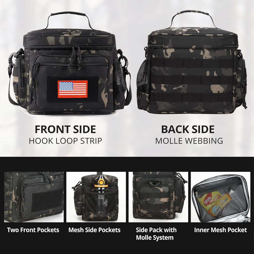 Lunch Box for Men, 12L Leakproof Tactical Lunch Bag Large Cooler for work