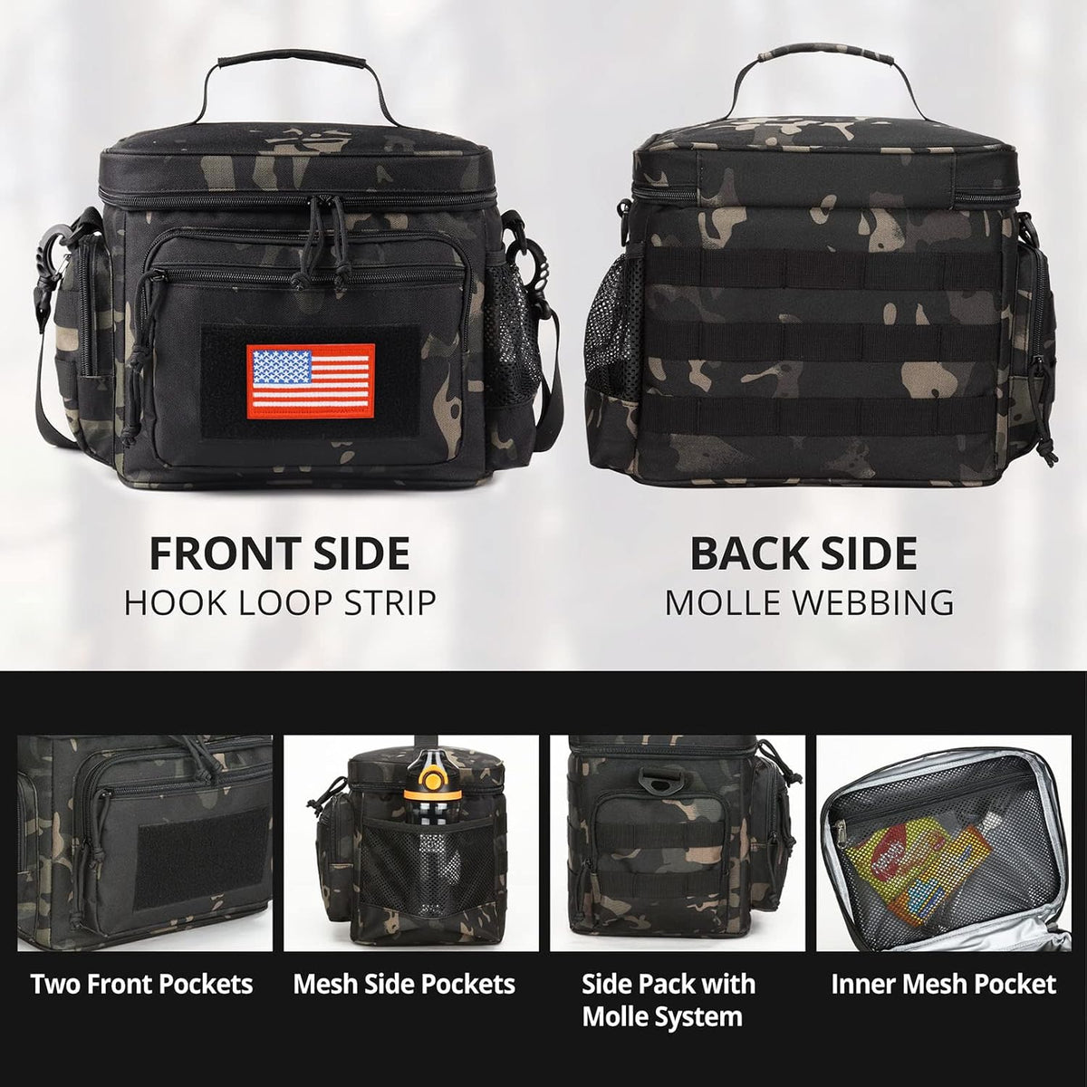 Lunch Box for Men, 12L Leakproof Tactical Lunch Bag Large Cooler for work