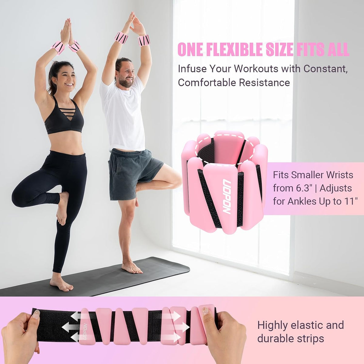 Wrist Ankle Weight for Women, Adjustable Silicone Weight Set of 2