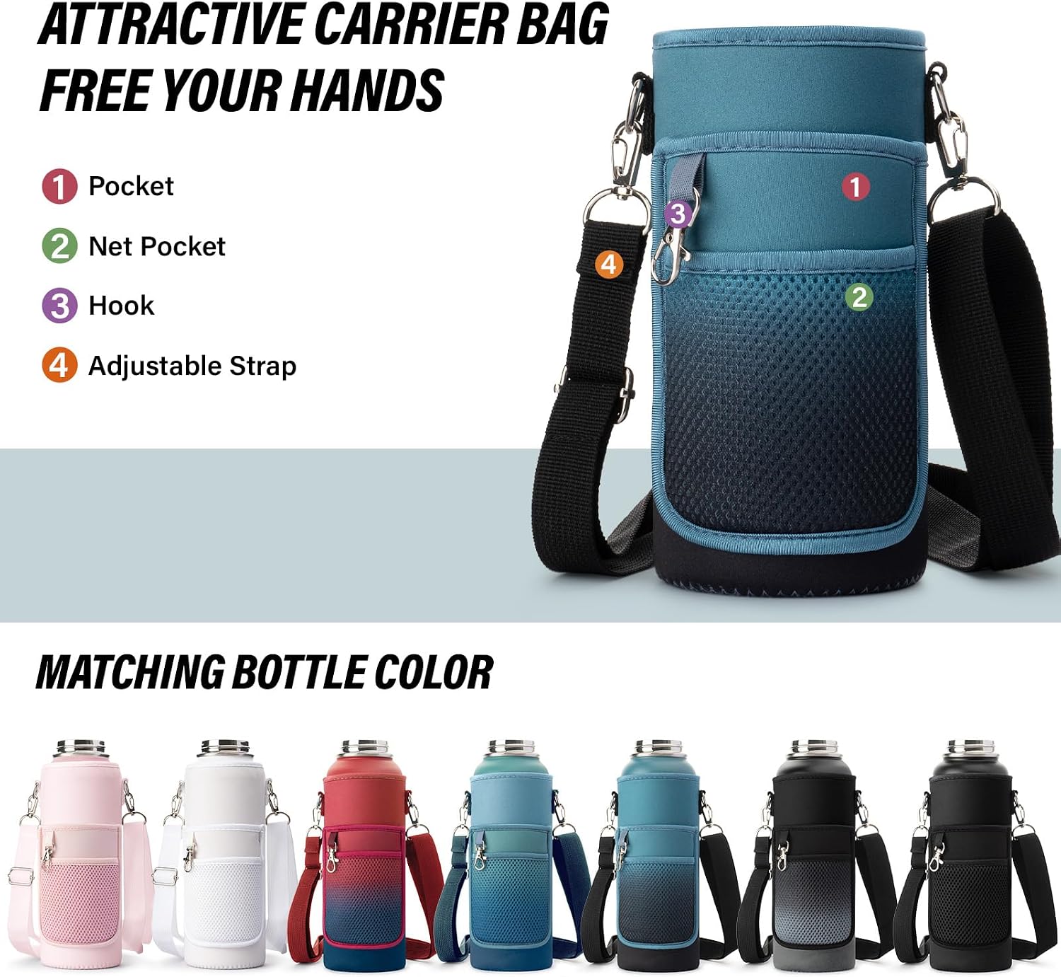 DYSANKY National Parks Water Bottle – 32 oz Insulated Stainless Steel Bottle with 63 Hand-Drawn Park Stickers, Carrier Bag, Strap & Gift Box – BPA-Free – Ideal for Hiking, Camping & Travel