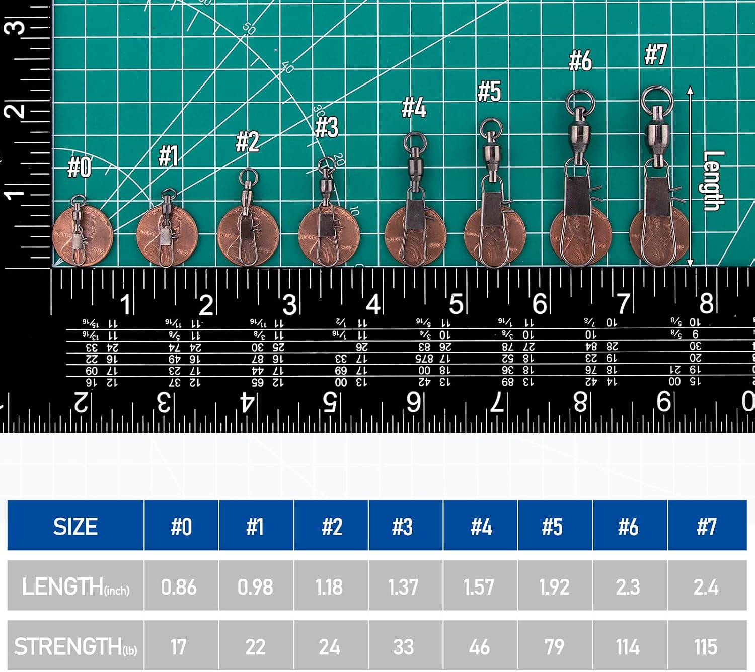 Dr.Fish 30 Pack Ball Bearing Snap Swivels, Swivels Fishing Tackle with Safety Interlock Snap Saltwater Freshwater Stainless Fishing Clips Clasp Leader Line Hook Sinker Connector