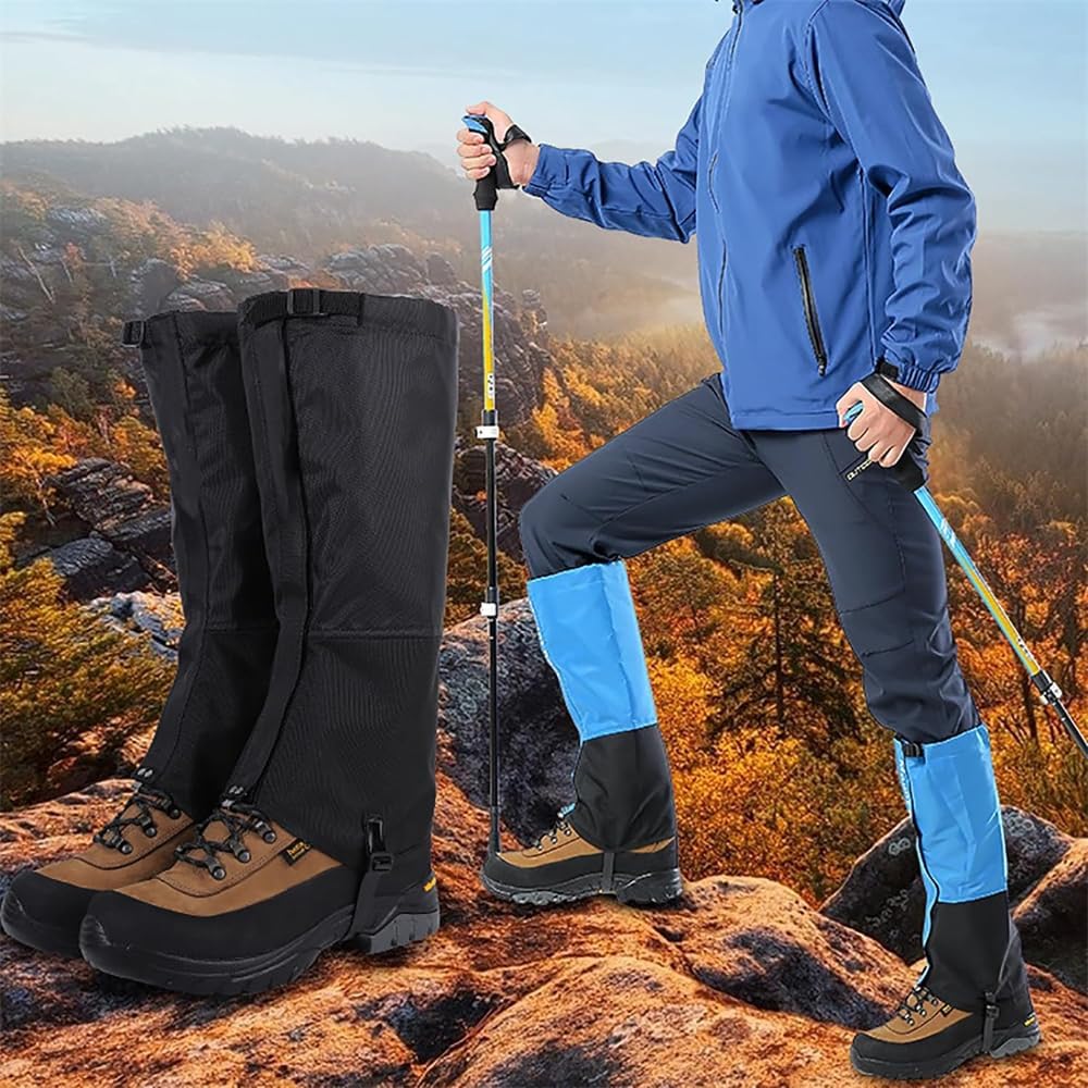 Hiking Gaiters Waterproof for Boots,900D Hunting Gaiters,Adjustable Snow Boot Gaiters for Climbing, Dirt-Proof Ripstop Shoe Gaiters for Men Women