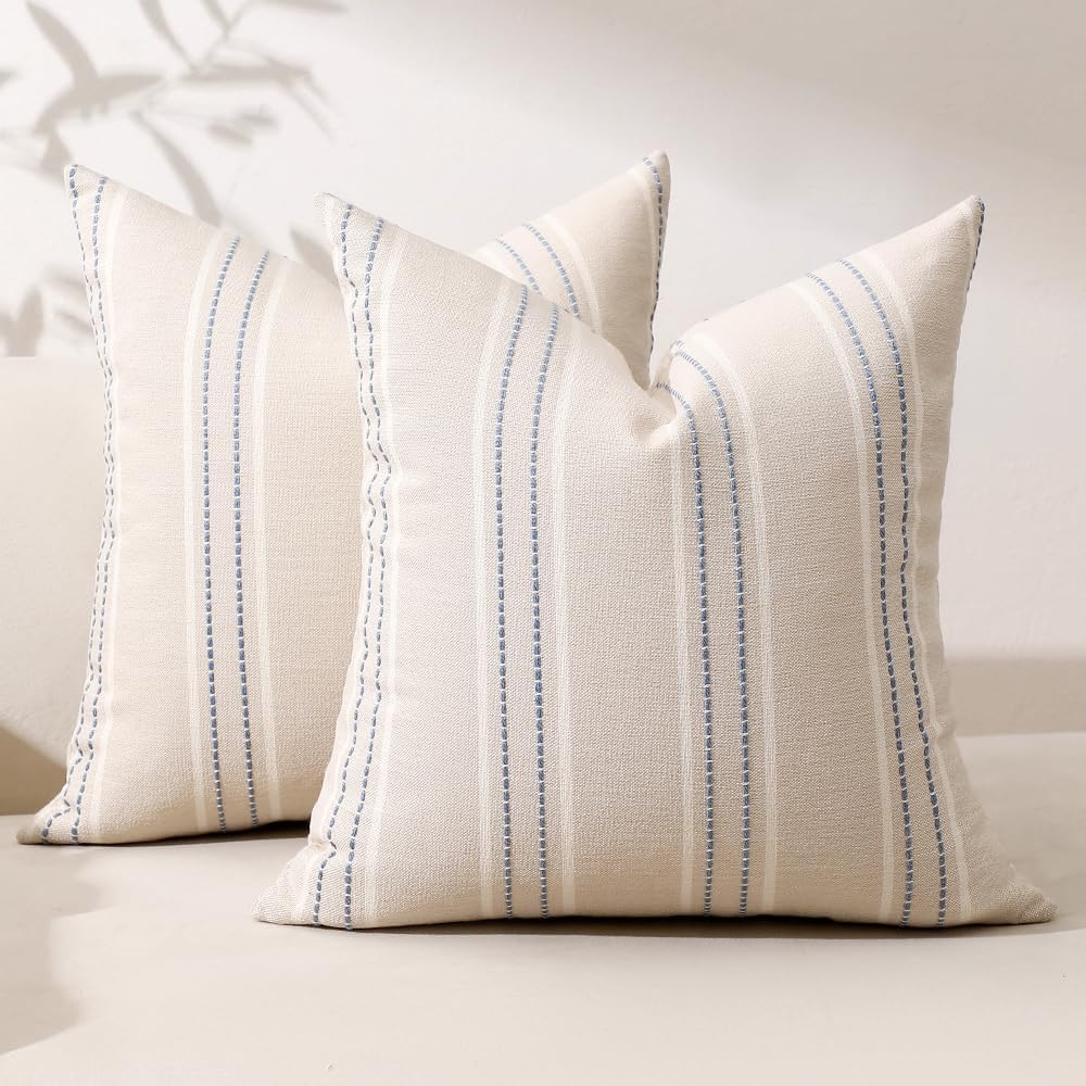 Hckot Striped Throw Pillow Covers 20x20 Set of 2 Fall Pillow Covers Caramel