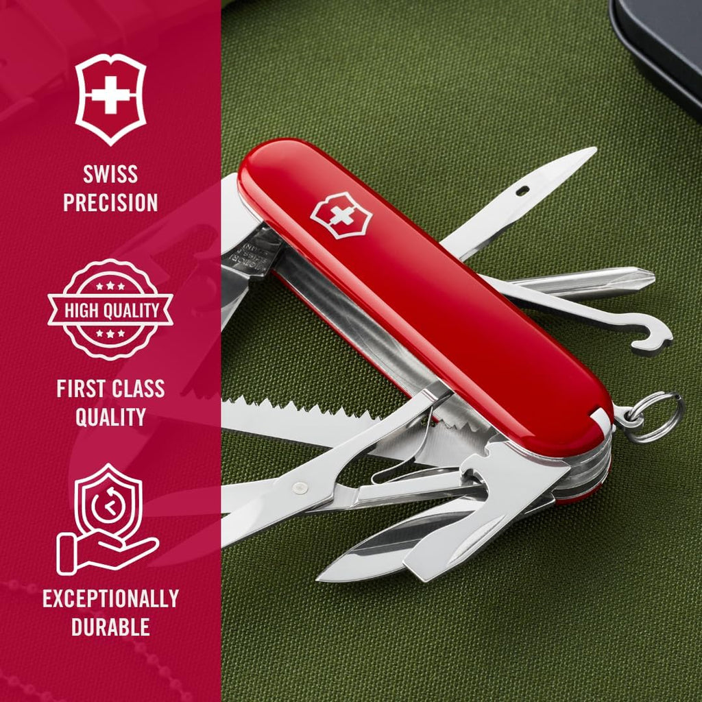 Victorinox Fieldmaster Swiss Army, 15 Function Pocket Knife, Red