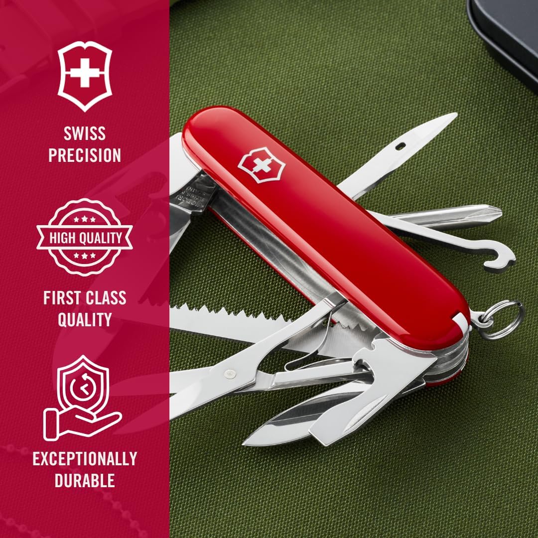 Victorinox Fieldmaster Swiss Army, 15 Function Pocket Knife, Red