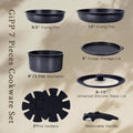 GiPP Ceramic Pots and Pans Set Non Stick, Nonstick Detachable Handle Cookware Sets, Healthy Non Toxic PFAS PFOA & PTFE Free, Dishwasher ＆Oven Safe, Induction Kitchen Pot and Pan, 8 Piece Grey